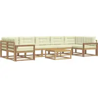 vidaXL Ensemble de salon de jardin 6 pièces, blanc et crème