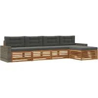 vidaXL Ensemble de canapés d'extérieur , 5 pièces, en polyester, couleurs : naturel et anthracite