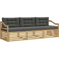 vidaXL - Ensemble de salon de jardin, 3 pièces, blanc et anthracite, en polyester