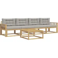 vidaXL Ensemble de salon de jardin 4 pièces, blanc et gris clair