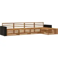 vidaXL Ensemble de salon de jardin 5 pièces en bois d'acacia massif, finition naturelle