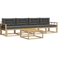vidaXL Ensemble de salon de jardin 4 pièces, blanc et anthracite