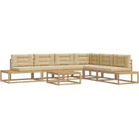 vidaXL : Ensemble de 7 pièces de salon de jardin, polyester, blanc