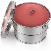 Rustik Lys , bougie d'extérieur XL corail – Bougie dans un récipient en métal – Ø26 x 22 cm – Durée de combustion : 135 heures – Feu de camp portable – Pour une utilisation en extérieur