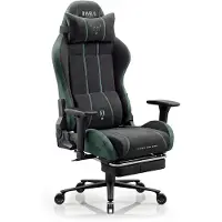 Diablo Fauteuil gaming Chairs X-One 2.0 en tissu, fauteuil de bureau ergonomique, fauteuil pivotant, taille standard, noir et vert