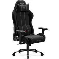 Diablo Fauteuil gaming Chairs X-One 2.0 en tissu, fauteuil de bureau ergonomique, fauteuil pivotant, taille standard, noir