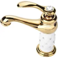 OEM Robinet de lavabo en laiton massif pour eau froide/chaude, avec décorations - doré.