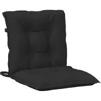 vidaXL Lot de 2 coussins pour chaises à dossier bas, noir chiné