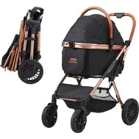 OEM Poussette pliable pour chien, 30 kg, imperméable, noire