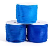OEM 30 mètres de tubes creux en caoutchouc pour support de tricot - bleu - 2 mm - ruban de coiffure - trou de 1 mm - DIY bracelet - fabrication de bijoux
