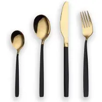 Famanu Ensemble de couverts , 24 pièces - Acier inoxydable poli miroir, compatible lave-vaisselle