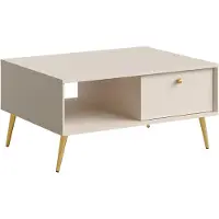 Feldmann-Wohnen Table basse Rose, table de salon 87 x 66 x 43 cm, 1 porte, couleur au choix : beige sable