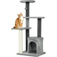 SUGIFT Arbre à grimper, poteaux en sisal pour faire ses griffes, balle en peluche