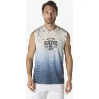 KOROSHI T-Shirt saphir / bleu clair / noir / blanc cassé