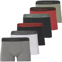KOROSHI Boxers gris chiné / kaki / rouge foncé / noir / blanc