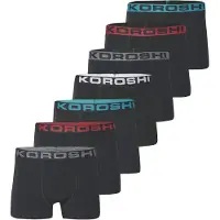 KOROSHI Boxers turquoise / rouge / noir / blanc