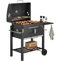 Outsunny Barbecue au charbon de bois Chariot de barbecue Barbecue BBQ Charbon de bois Barbecue de jardin