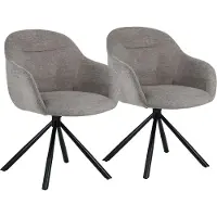 Happy Garden Lot de 2 chaises en tissu gris SAFFI