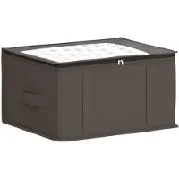 vidaXL Boîte de rangement avec fenêtre transparente sur le dessus, gris, en non-tissé