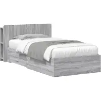 Syfax Cadre de lit avec rangement Sonoma gris 90 x 200 cm