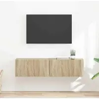 Prolenta Meuble TV mural exclusif - 2 pièces, placage bois Sonoma