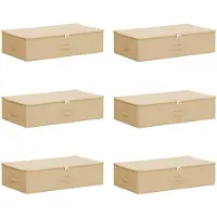 vidaXL : Boîtes de rangement, lot de 6, en tissu non tissé, 70 x 40 x 18 cm, 50,4 L, couleur crème