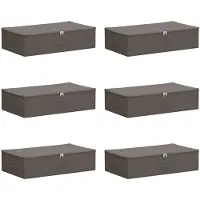 vidaXL Boîtes de rangement, lot de 6, en tissu non tissé, 70 x 40 x 18 cm, 50,4 L, couleur grise