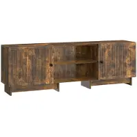Syfax Meuble TV Chêne Fumé 150 x 31 x 50 cm Bois d’ingénierie