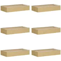 vidaXL Boîte de rangement avec fenêtre transparente sur le dessus, lot de 6, couleur crème