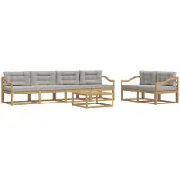 vidaXL Ensemble de salon de jardin 6 pièces, blanc et gris clair