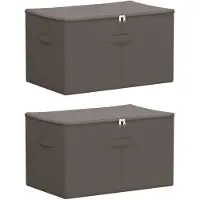 vidaXL Boîtes de rangement, lot de 2, en tissu non tissé, 55 x 35 x 32 cm, 61,6 L, couleur gris