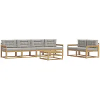 vidaXL Ensemble de salon de jardin 6 pièces, blanc et gris clair