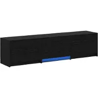 Syfax Meuble TV avec LED avec bandes LED Chêne Noir 165 x 34 x 40 cm