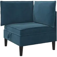vidaXL Canapé avec rangement, velours bleu