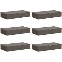 vidaXL Boîtes de rangement, lot de 6, en tissu non tissé, 100 x 50 x 18 cm, 90 litres, couleur grise