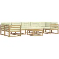 vidaXL Ensemble de salon de jardin 6 pièces, blanc et crème
