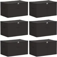 vidaXL : Boîtes de rangement, lot de 6, en tissu non tissé, 60 x 43 x 35 cm, 90,3 L