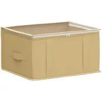vidaXL Boîte de rangement avec fenêtre transparente sur le dessus, en tissu non tissé crème
