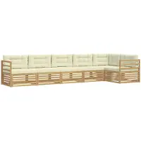vidaXL Ensemble de canapés d'extérieur , 6 pièces, blanc et crème, en polyester