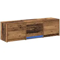 vidaXL Meuble TV en bois recyclé LED 140 x 34 x 40 cm Matériau dérivé du bois