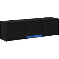 vidaXL Meuble TV avec éclairage LED, chêne noir, 140 x 34 x 40 cm