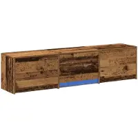 vidaXL Meuble TV en bois recyclé LED 165 x 34 x 40 cm Matériau dérivé du bois