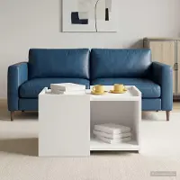 Prolenta Maison Exclusive - Table basse blanche 50,5 x 50 x 33 cm, aggloméré