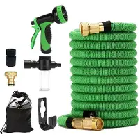Markenlos Tuyau d'arrosage extensible 45 m avec âme en latex naturel 3 couches et 9 modes d'arrosage - anti-fuite et anti-corrosion - pour le nettoyage de la pelouse et de la voiture