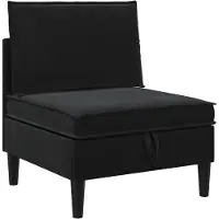 vidaXL Canapé central avec rangement, velours noir