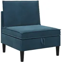 vidaXL Canapé central avec rangement, velours bleu