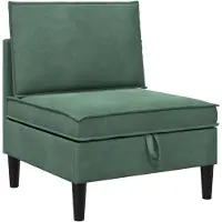 vidaXL Canapé central avec rangement, vert d'eau, velours