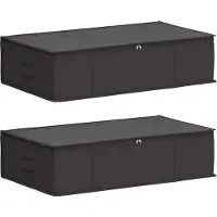vidaXL Boîte de rangement avec fenêtre transparente sur le dessus, lot de 2, anthracite