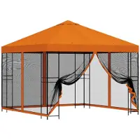 Syfax Abri de jardin avec parois 3 x 3 m Orange Polyester et Acier