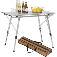 OEM Table de pique-nique pliable en aluminium 90 x 52 cm, hauteur réglable, table de voyage